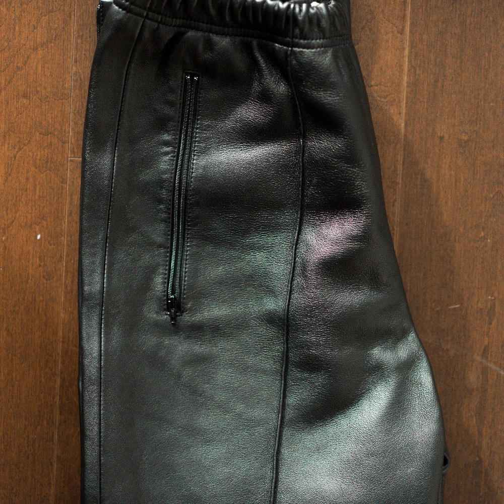 BALENCIAGA Leather Track Trouser Pant, Black, 38 FR / 6 US 100% Authentic - Picture 13 of 14